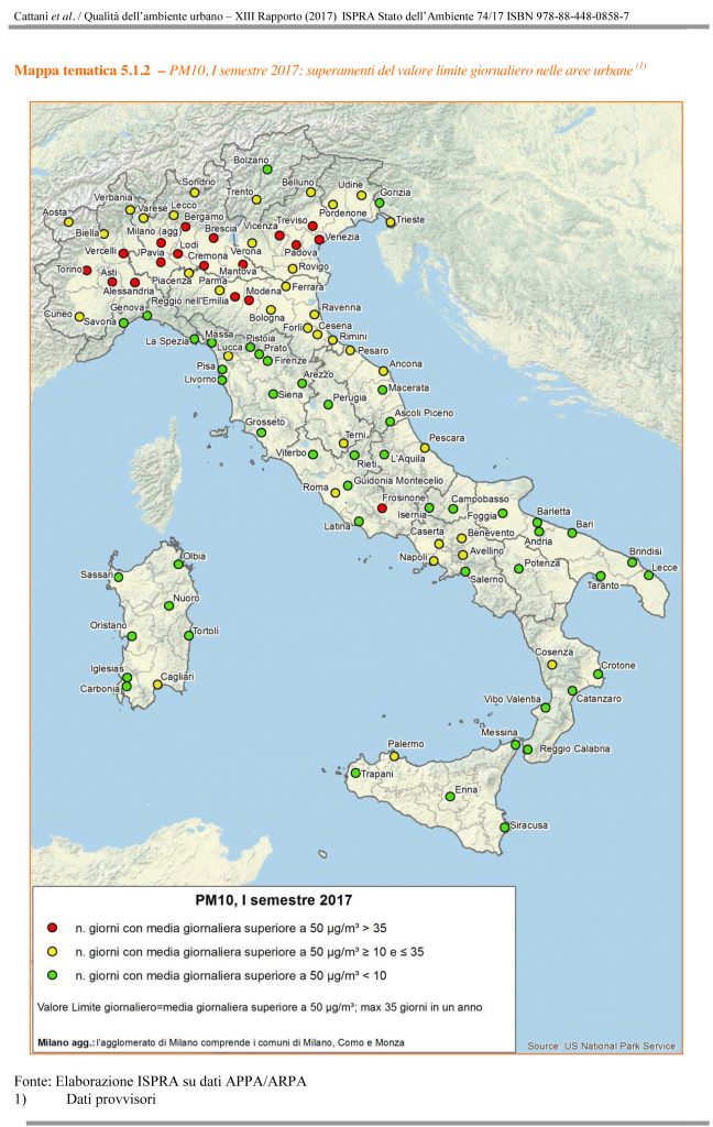 Mappa Pm10 elaborazione Ispra)