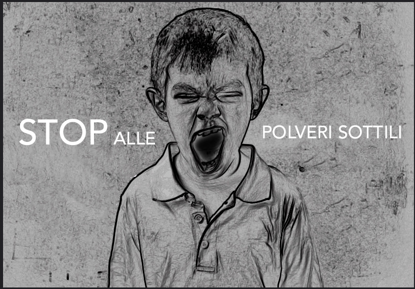 Bambino che urla contro le polveri sottili