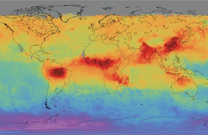 Il monossido di carbonio nel mondo misurato da Sentinel-5P