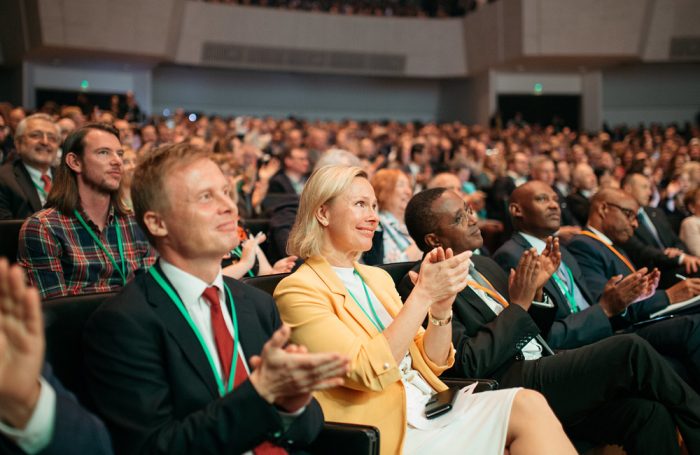 Alcuni dei partecipanti al Forum Mondiale dell'Economia Circolare 2019